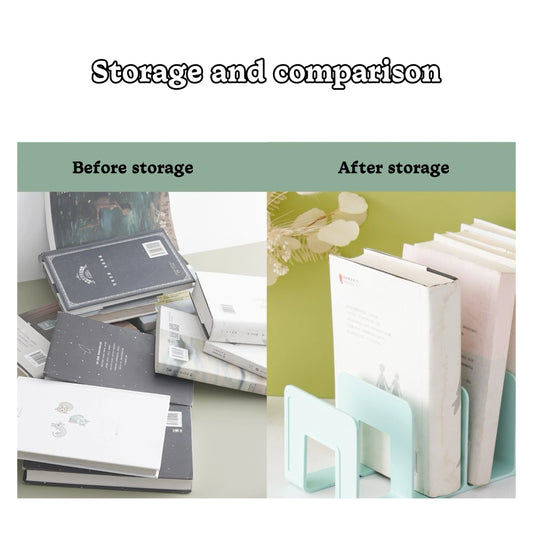 4 Layers Colour Bookends Sturdy Durable Desk Fixed Books Useful Tools Space Saving Bookshelves Students Desk Storage Racks