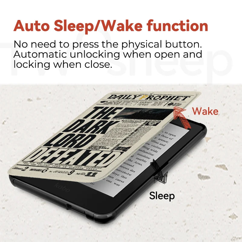 Twosheep For Kobo Clara Colour BW Protective cover 6-inch Auto Sleep Wake function E-book Case with painted patterns