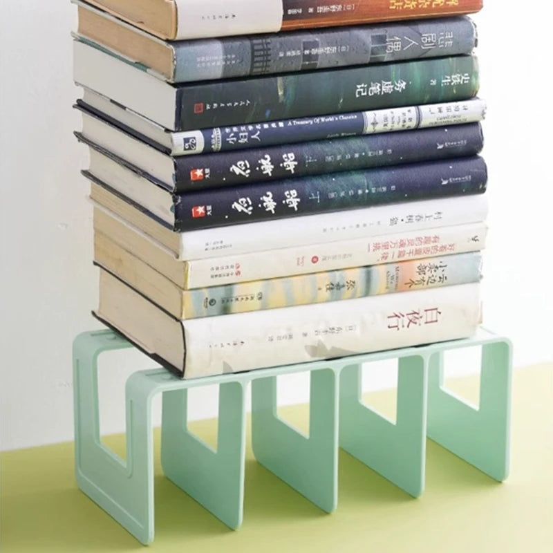 4 Layers Colour Bookends Sturdy Durable Desk Fixed Books Useful Tools Space Saving Bookshelves Students Desk Storage Racks