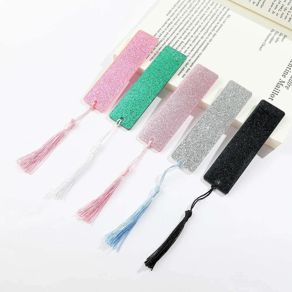 1pcs Colourful Textured Acrylic Bookmarks Beautiful Tassel Bookmarks For Book Lovers Teachers Friends Stationery School Supplies