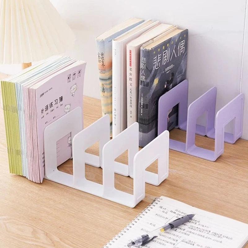 4 Layers Colour Bookends Sturdy Durable Desk Fixed Books Useful Tools Space Saving Bookshelves Students Desk Storage Racks