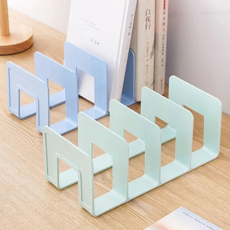 4 Layers Colour Bookends Sturdy Durable Desk Fixed Books Useful Tools Space Saving Bookshelves Students Desk Storage Racks