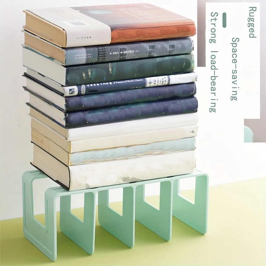 4 Layers Colour Bookends Sturdy Durable Desk Fixed Books Useful Tools Space Saving Bookshelves Students Desk Storage Racks