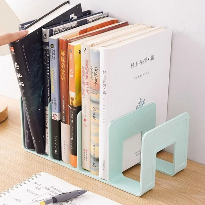 4 Layers Colour Bookends Sturdy Durable Desk Fixed Books Useful Tools Space Saving Bookshelves Students Desk Storage Racks