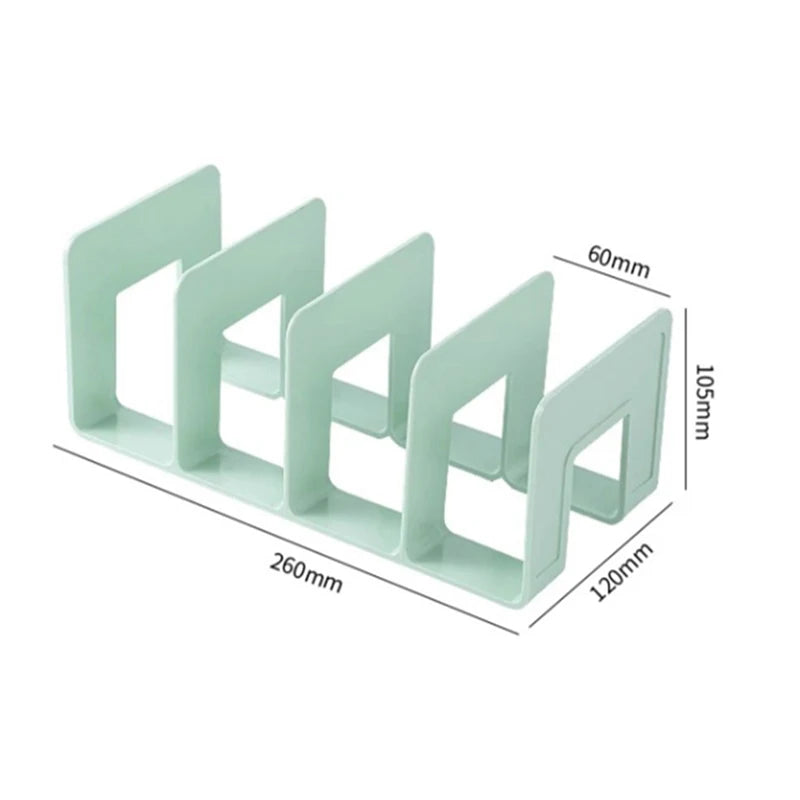 4 Layers Colour Bookends Sturdy Durable Desk Fixed Books Useful Tools Space Saving Bookshelves Students Desk Storage Racks