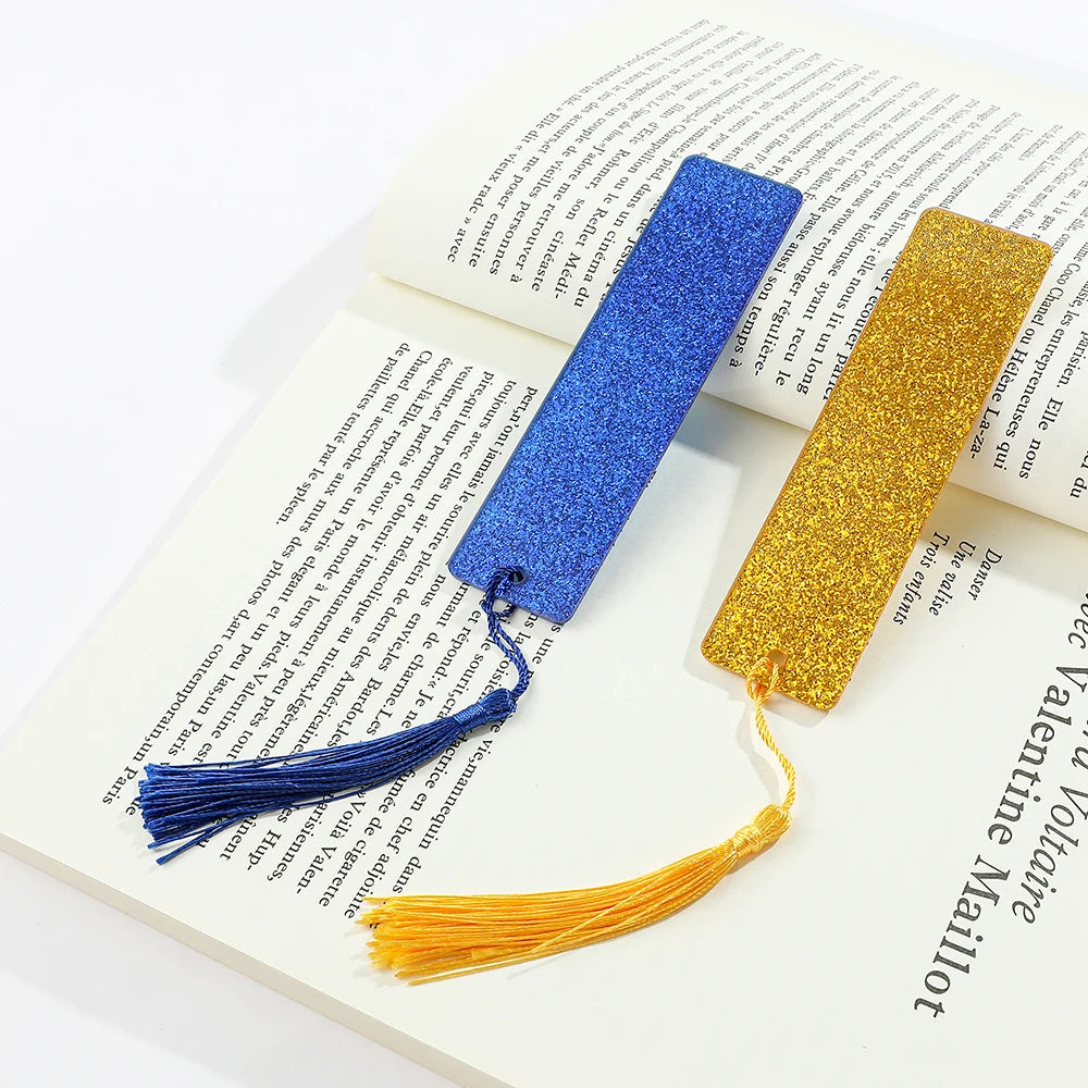 1pcs Colourful Textured Acrylic Bookmarks Beautiful Tassel Bookmarks For Book Lovers Teachers Friends Stationery School Supplies