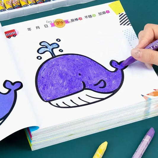 Large Size 92 Page 2-5 Years Old Colour Children Coloring Books Cars Animals Baby Drawing Book School Early Education Stationery