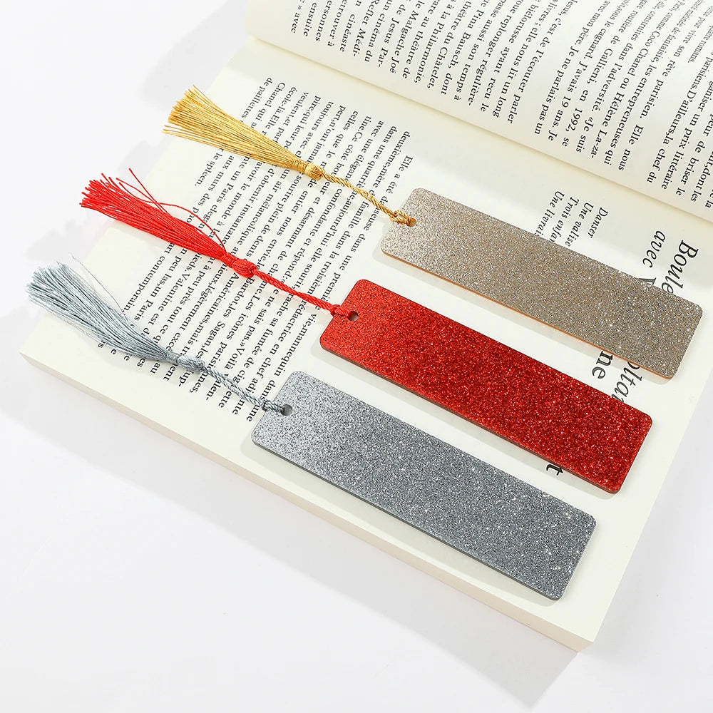 1pcs Colourful Textured Acrylic Bookmarks Beautiful Tassel Bookmarks For Book Lovers Teachers Friends Stationery School Supplies