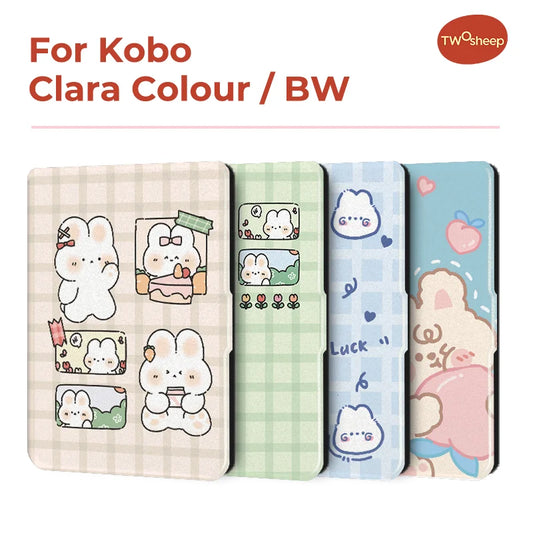 Twosheep For Kobo Clara Colour BW Protective cover 6-inch Auto Sleep Wake function E-book Case with painted patterns