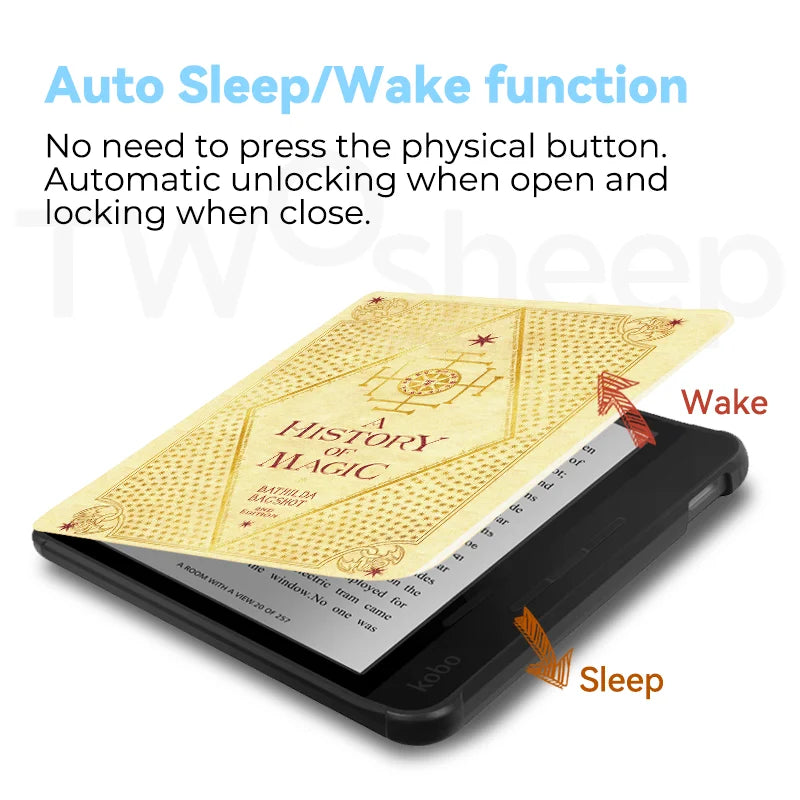 Twosheep for Kobo Libra Colour and Kobo Libra2 Protective cover 7-inch Auto Sleep Wake function E-book Case with patterns