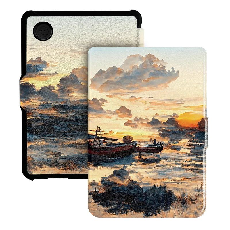 For Kobo Clara Colour BW Protective cover 6-inch Auto Sleep Wake function E-book Case with painted patterns