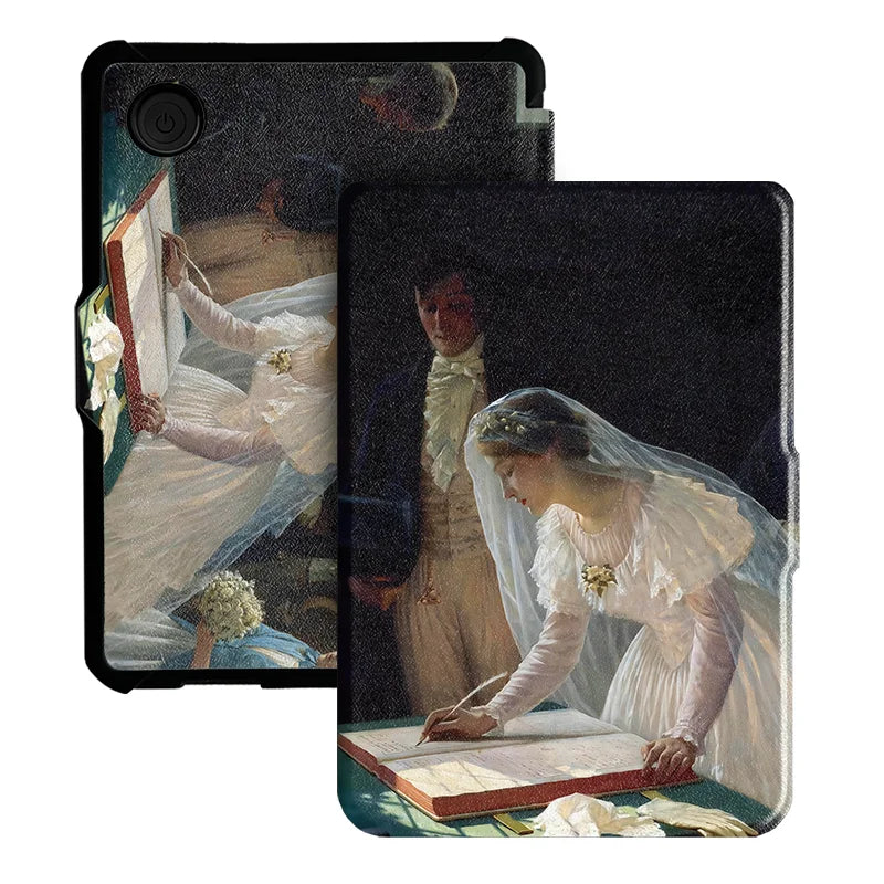For Kobo Clara Colour BW Protective cover 6-inch Auto Sleep Wake function E-book Case with painted patterns