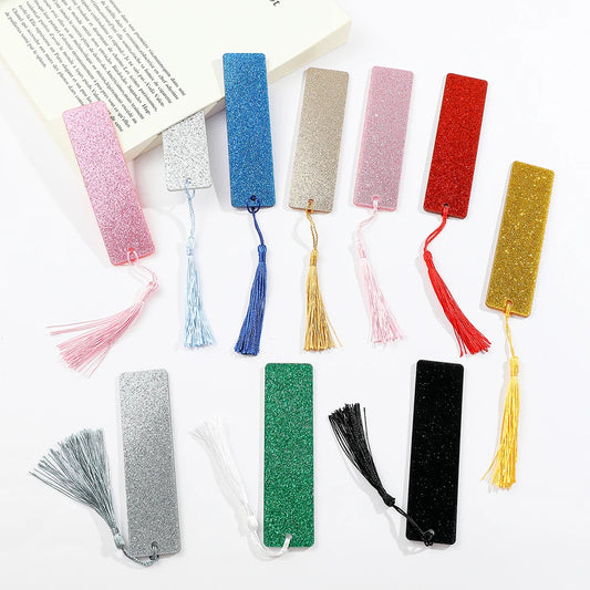 1pcs Colourful Textured Acrylic Bookmarks Beautiful Tassel Bookmarks For Book Lovers Teachers Friends Stationery School Supplies