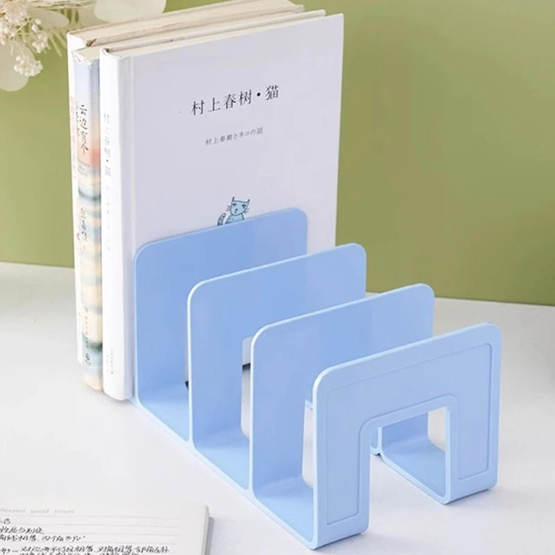 4 Layers Colour Bookends Sturdy Durable Desk Fixed Books Useful Tools Space Saving Bookshelves Students Desk Storage Racks