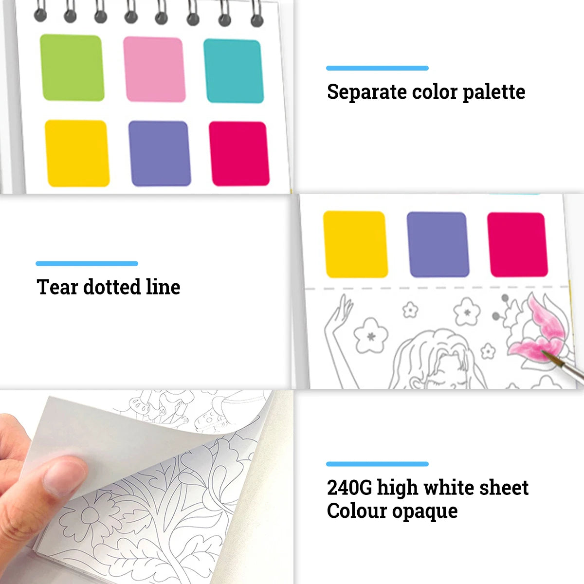 Children's Colouring Book 4-8 years old with colouring pens and paints Painting Skills Enhancement Enlightenment Gifts