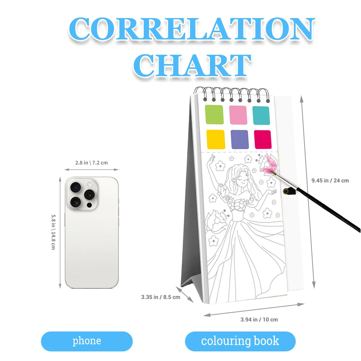 Children's Colouring Book 4-8 years old with colouring pens and paints Painting Skills Enhancement Enlightenment Gifts