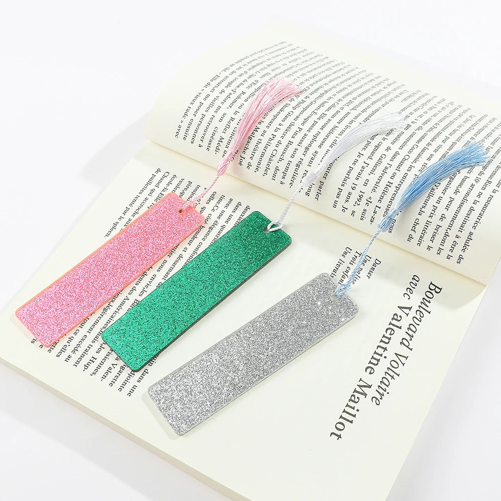 1pcs Colourful Textured Acrylic Bookmarks Beautiful Tassel Bookmarks For Book Lovers Teachers Friends Stationery School Supplies