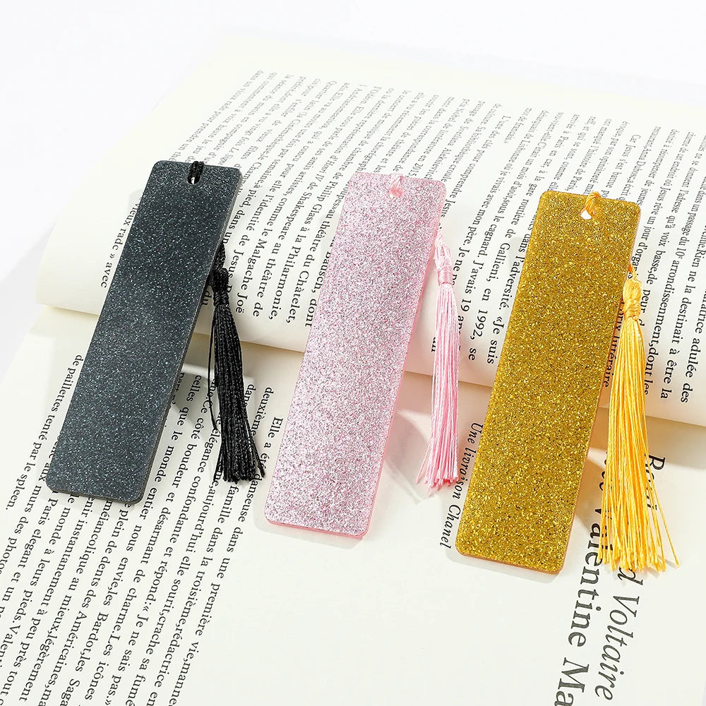 1pcs Colourful Textured Acrylic Bookmarks Beautiful Tassel Bookmarks For Book Lovers Teachers Friends Stationery School Supplies